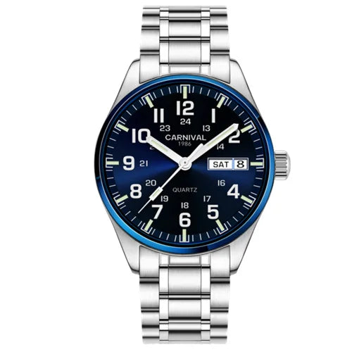 Switzerland Carnival Quartz Watch men 316 Stainless Steel Waterproof Calendar Luminous Military men Watches Reloj Hombre Montre