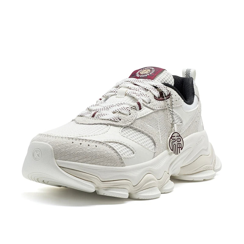 Xtep Chinoiserie Casual Shoes Female 2025 Spring Increase Thick Sole Sports Shoes Outdoor Vintage Fashion Sneakers 875118320006