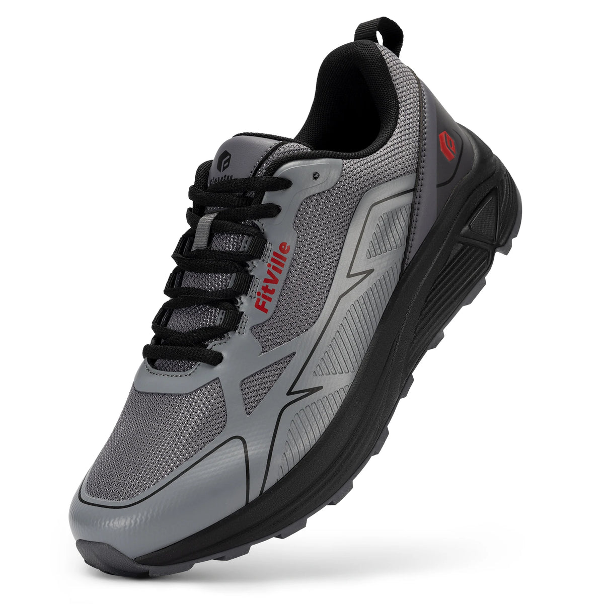 FitVille Non-Slip Trail Running Shoes Men's Sneakers Extra Wide Lightweight for Male Swollen Feet Arch Support Pain Relief
