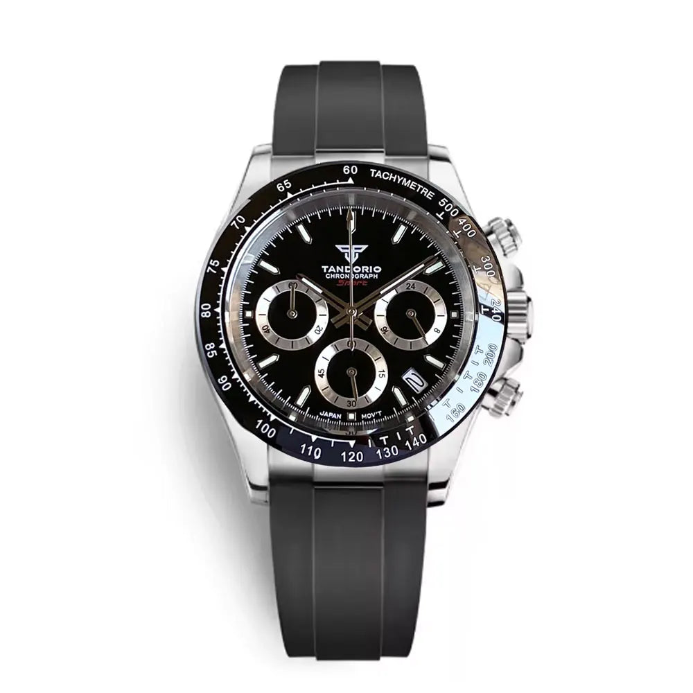 Luxury VK63 Men's Watch Quartz Movement Business Stop Watches 39mm Steel/Rose Gold Date Luminous Dial Fully Chronograph