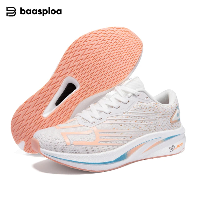 Baasploa Women Carbon Plate Running Shoes Outdoor Professional Cushioning Jogging Sneakers Female Casual Breathable Sports Shoes