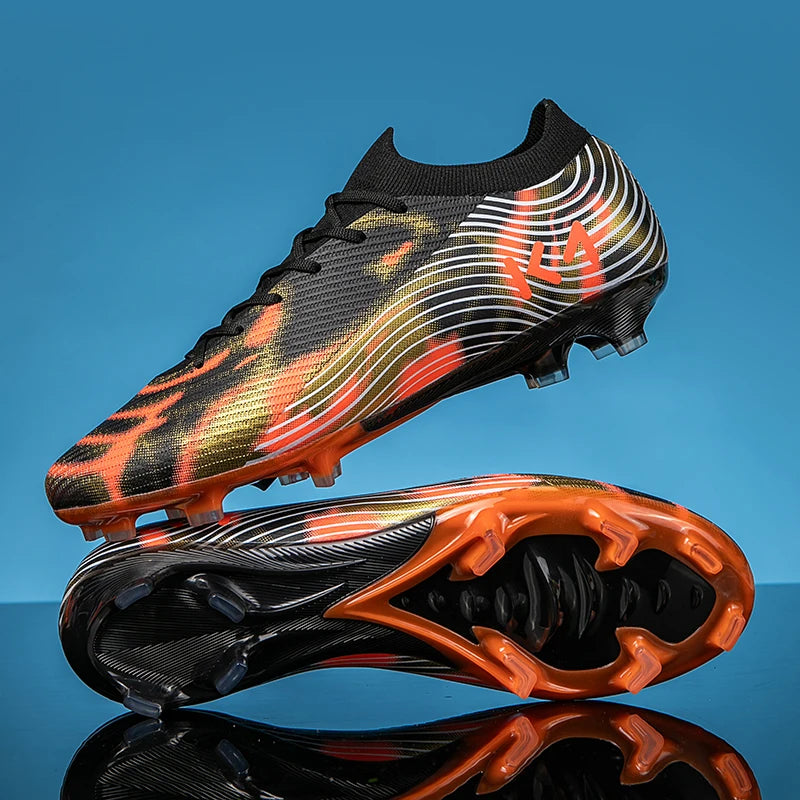 New Men Football Boots Outdoor Sneakers High-quality Grass Cleats Soccer Shoes Boys Match Hot-selling Non-Slip High-top Light