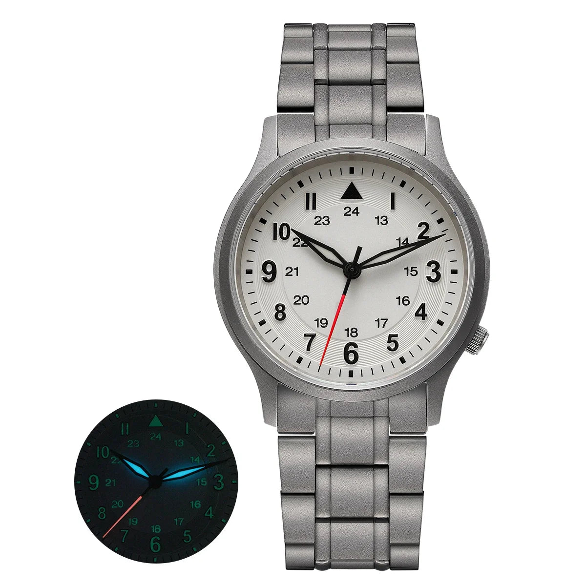 BERNY Titanium Watches for Men Classic Mens Field Watch Easy Read Outdoor Quartz Wristwatch Super Luminous Sapphire 5ATM