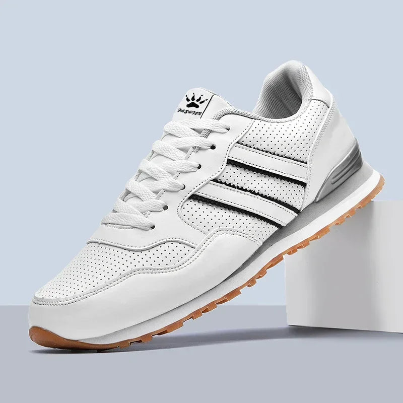 Autumn Sports Shoes Men's Flat Running White Durable Classic Casual Shoes Low Cut Trendy Fashionable Hiking and Walking Shoes