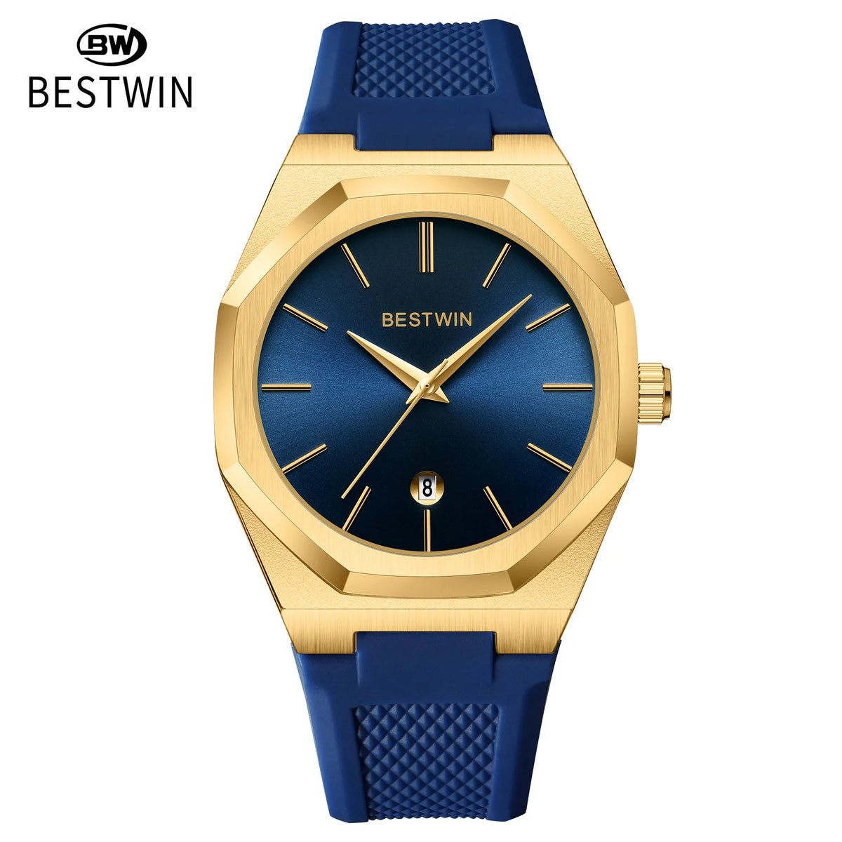 Men’s Luxury Sport Quartz Watch Silicone Strap, Date Display & Waterproof Design