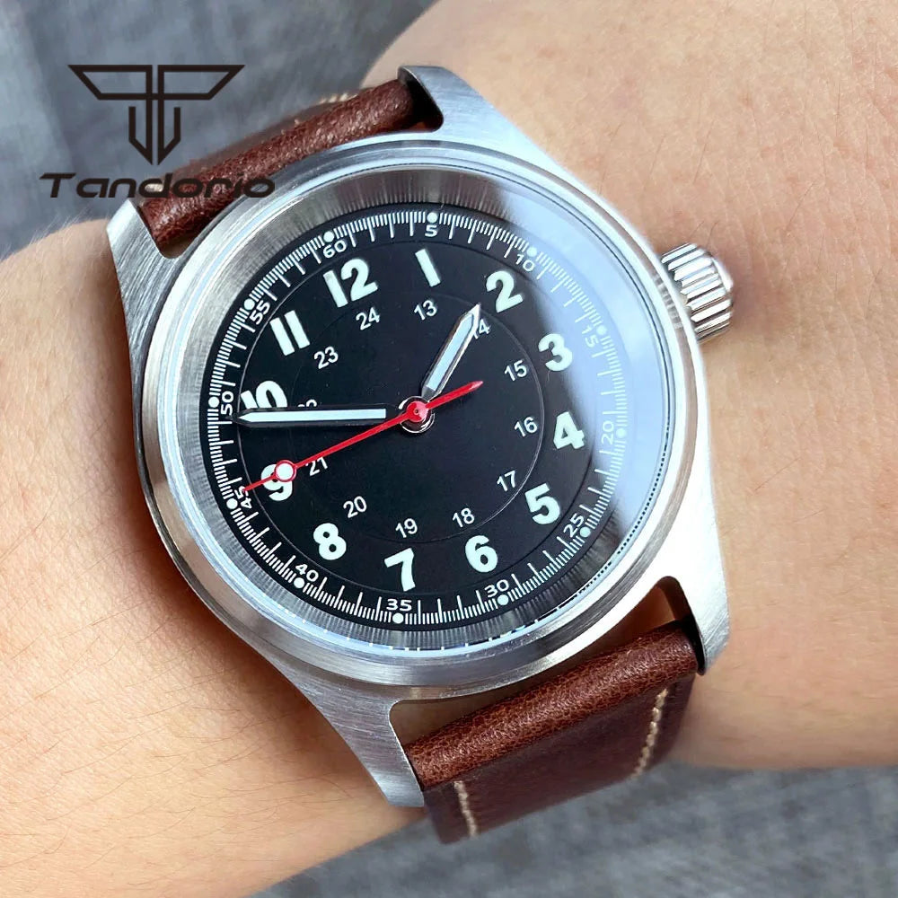 Tandorio 36mm Fashion 20BAR Automatic Dive Pilot Watch for Men Ladies NH35/PT5000/Miyota8215 Movt Sapphire Wristwatch Green Lume