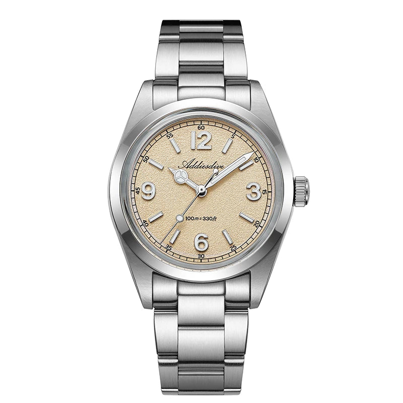 ADDIESDIVE 36mm Hot Sale Men's Watch AD2518 Bubble Mirror Glass 316L Stainless Steel Reloj Hombre 100m Waterproof Quartz Watches