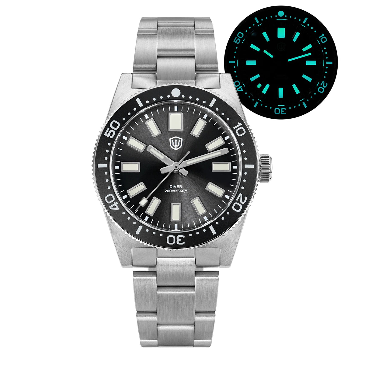 WATCHDIVES WD1965 V2 Men’s Luxury Dive Watch VH31 Quartz, Sapphire Crystal, Stainless Steel & 200M Water Resistant