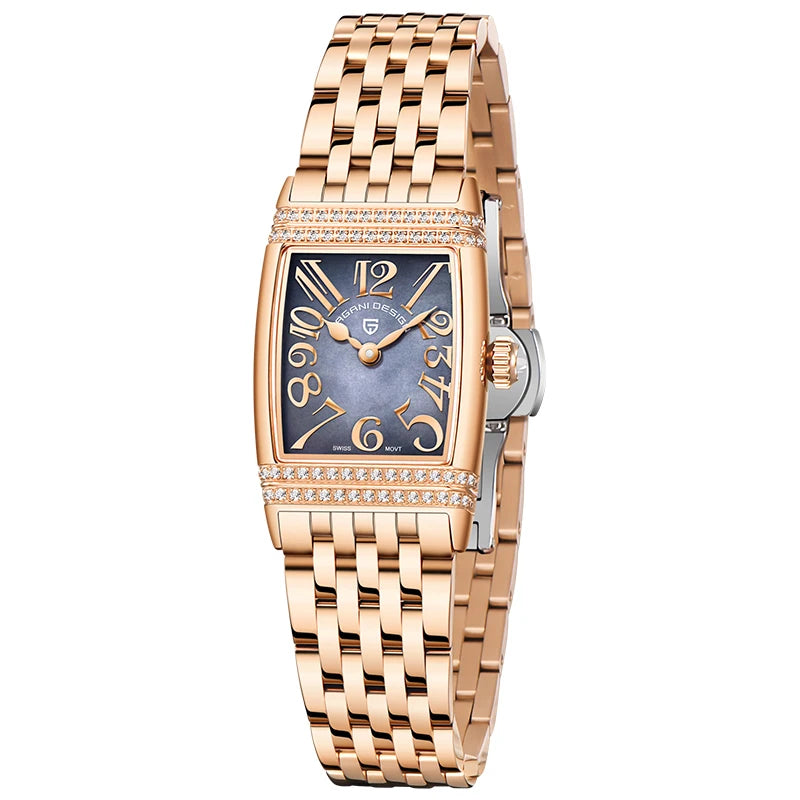 Pagani Design - Women's Sapphire Crystal Quartz Watch, Luxury Accessories, Waterproof up to 50 meters, Stainless Steel, 22mm, Ne