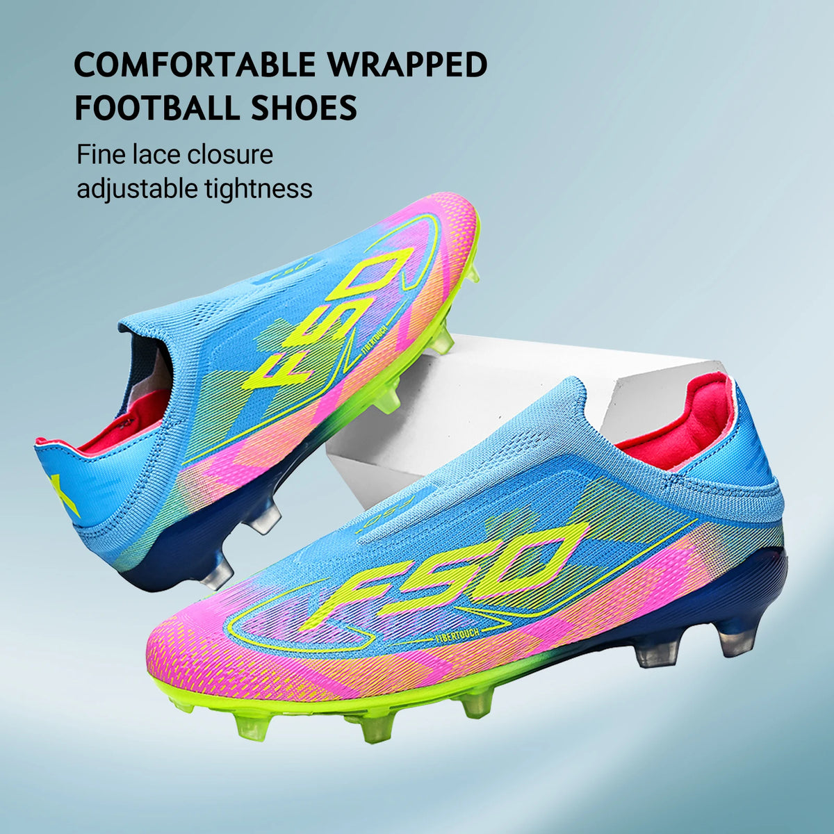 AG/FG Firm Ground Soccer Cleats for Men Women Kids Youth PU Fabric Rubber Sole Non-Slip Wear-Resistant Training Boots