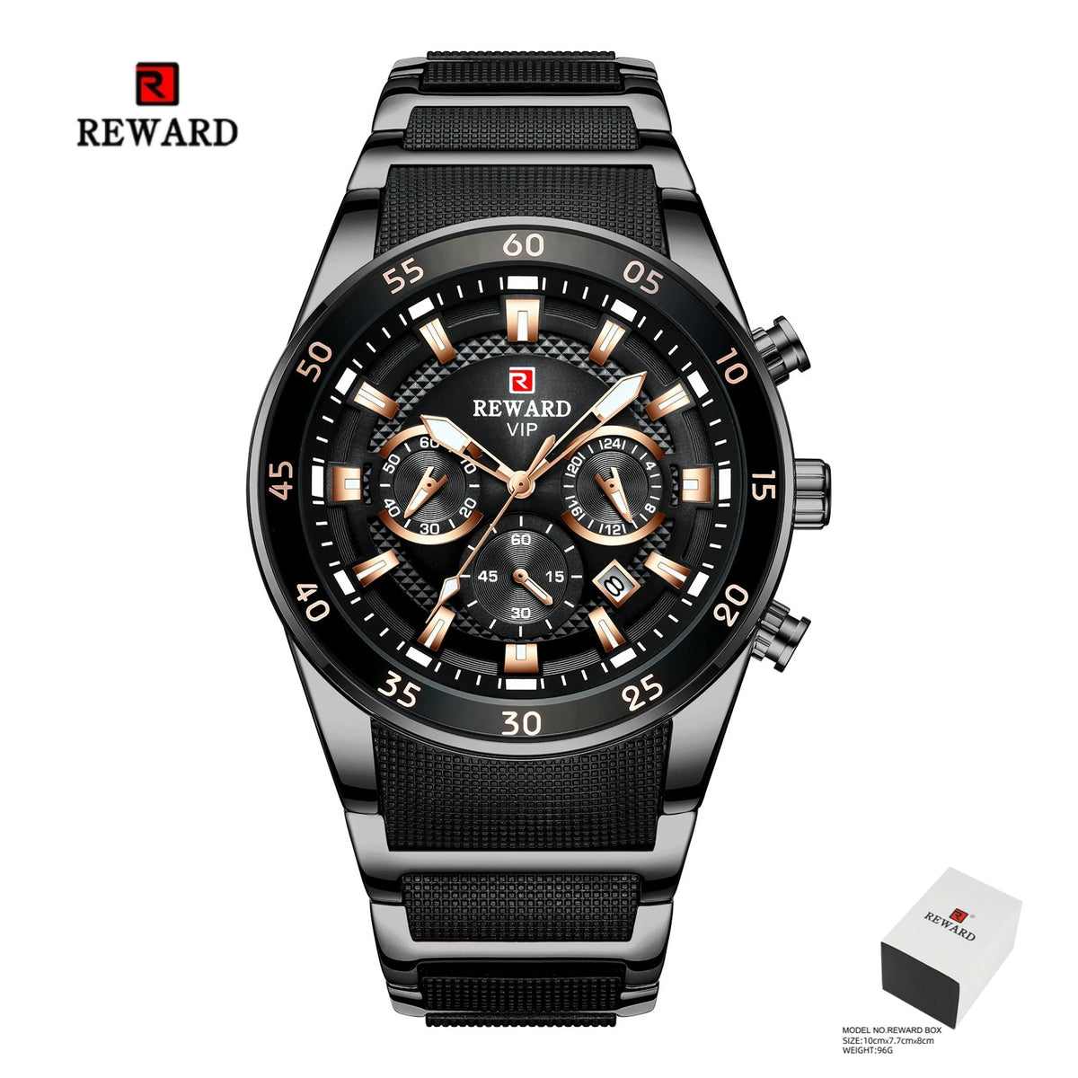 REWARD Relogios Masculino 81011M Sports Silicone Quartz Men's Watch Waterproof Calendar Chronograph Luminous Watches Men Часы