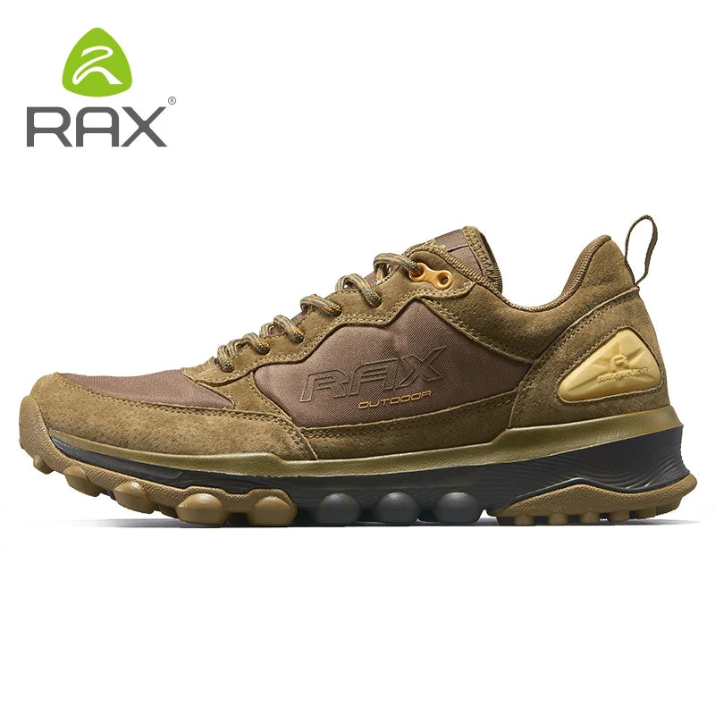 Rax Cowhide Hiking Shoes Men Outdoor Mountain Antiskid Climbing Sneakers wram Lightweight Trekking boots Sports casual shoes