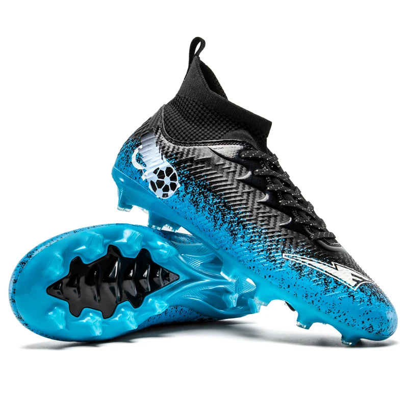 Men Women Football Boots High-top Non-Slip Soccer Sneakers Breathable Futsal Training Shoes Outdoor Grass Ankle Soccer Cleats