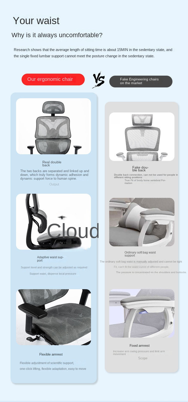 UVR Ergonomic Gaming Chair Office Chair with Reclining Backrest, Adjustable Lift Swivel Computer Gaming Chair with Armrests and Mesh Design