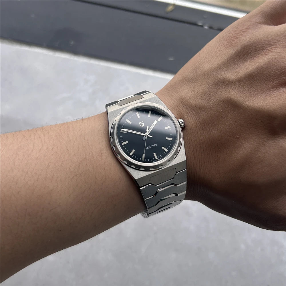 PAGANI DESIGN Men's Quartz Watches Ultra-Thin 7mm Series 37mm Sapphire Stainless Steel Waterproof Watches for Man TMI VJ21