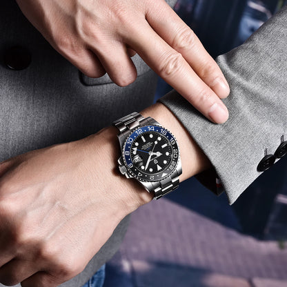 2026 New PAGANI DESIGN Luxury Men Mechanical Watches Stainless Steel GMT Watch Top Brand Sapphire Glass Men Watch reloj hombre