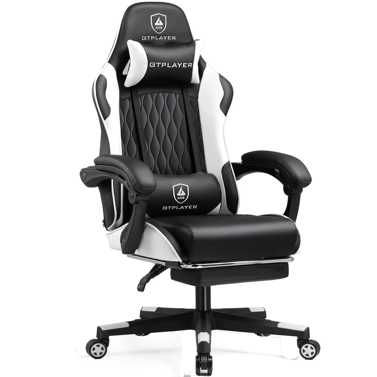GTPLAYER Gaming Chair Ergonomic Office Chair with Footrest, Adjustable Lumbar Support, Reclining Gamer Chair, 150kg Heavy Duty Computer Chair