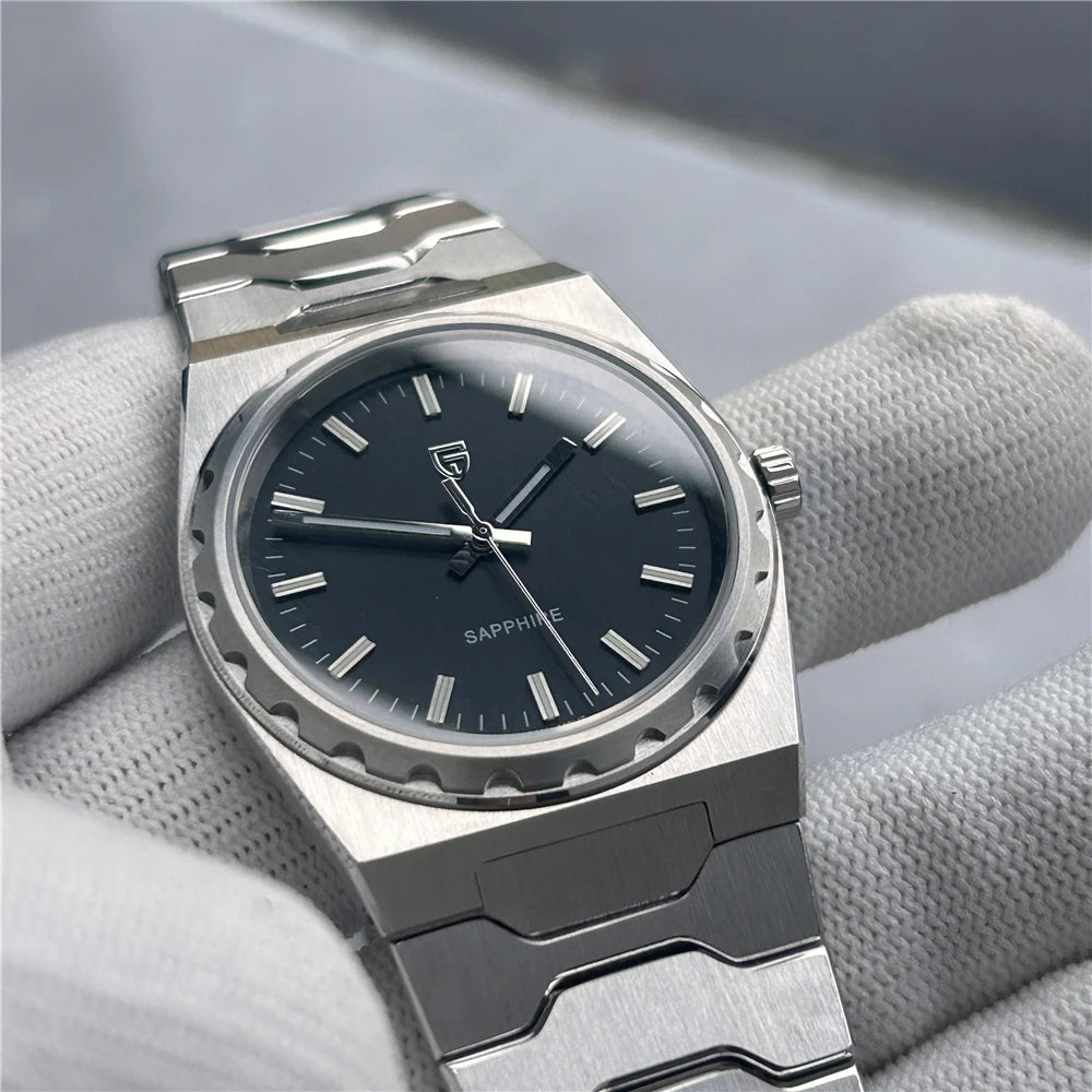 PAGANI DESIGN Men's Quartz Watches Ultra-Thin 7mm Series 37mm Sapphire Stainless Steel Waterproof Watches for Man TMI VJ21