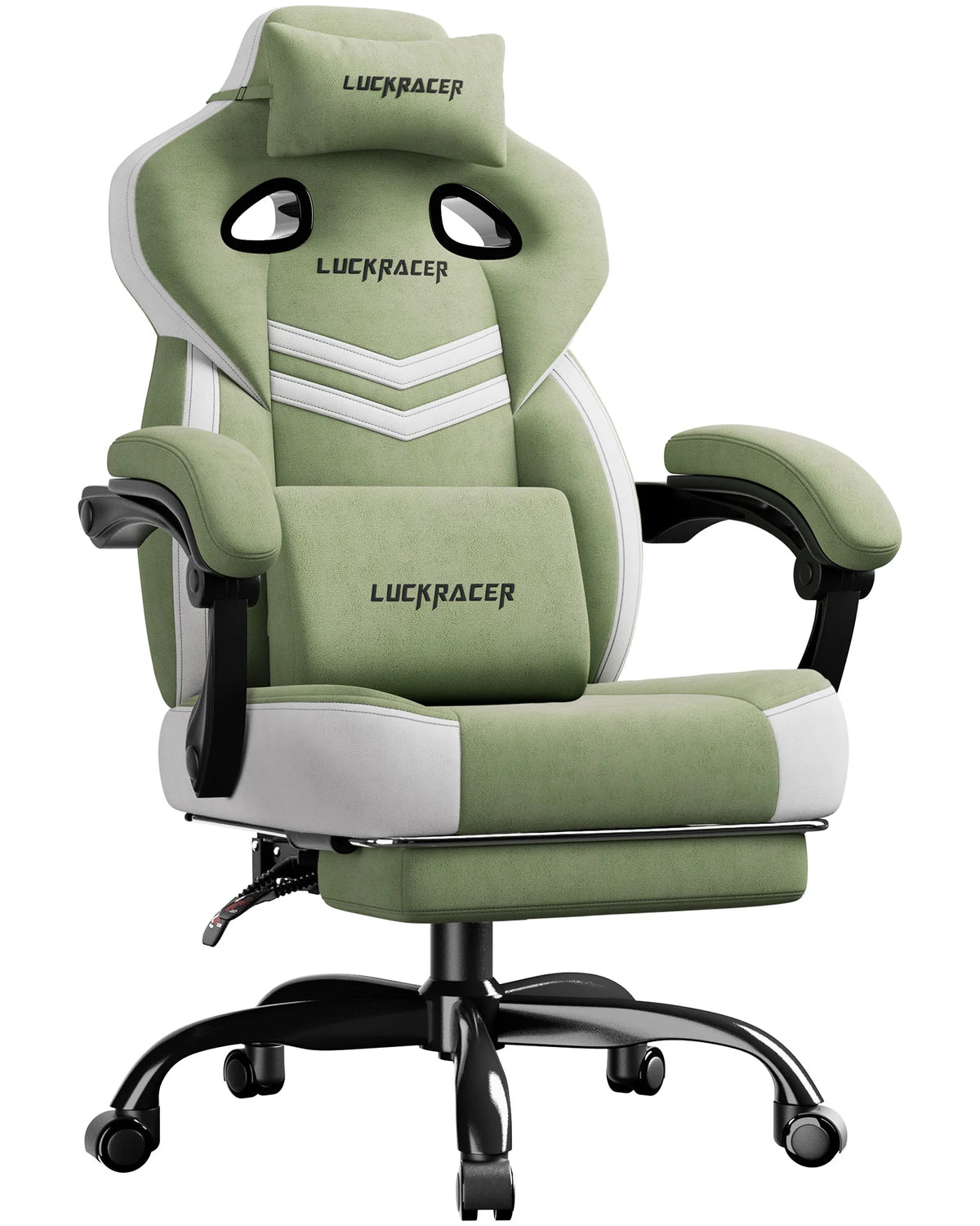 LUCK RACER Gaming Chair Ergonomic Office Chair with Connected Armrests, Memory Foam Cushion, Adjustable Reclining Backrest, Footrest