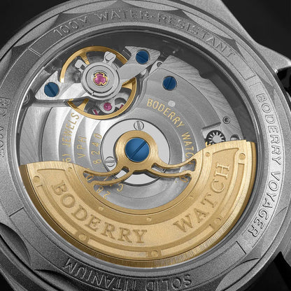 BODERRY Men's Field Watches Titanium Automatic Top Brand Wristwatch 100M Waterproof Clock Military Watch for Men