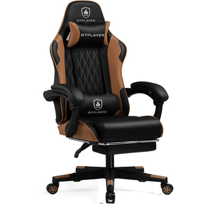 GTPLAYER Gaming Chair Ergonomic Office Chair with Footrest, Adjustable Lumbar Support, Reclining Gamer Chair, 150kg Heavy Duty Computer Chair
