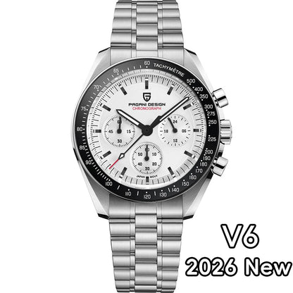 PAGANI DESIGN Planetary Series Saturn Light Tan  Quartz Watch Men Speed Chronograph AR Sapphire crystal Wristwatch Men 2026 New