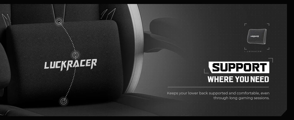 LUCK RACER Gaming Chair Ergonomic Office Chair with Connected Armrests, Memory Foam Cushion, Adjustable Reclining Backrest, Footrest
