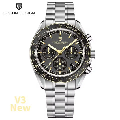 PAGANI DESIGN V6 Moon Relógio de Homem Cronógrafo Desportivo de Quartzo com Bisel em Safira AR e Cerâmica – Relógio seguro