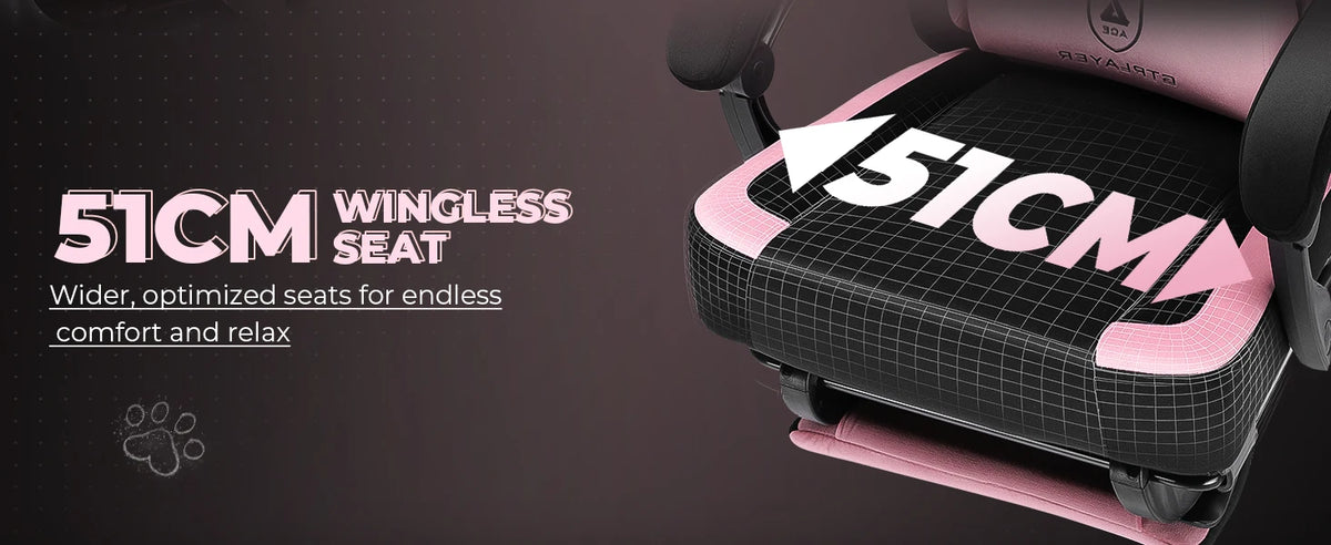 GTPLAYER Cute Gaming Chair with Cat Ears, Pink Velvet Ergonomic Gaming Chair with Footrest, Adjustable Reclining Office Gaming Chair, 150kg Capacity