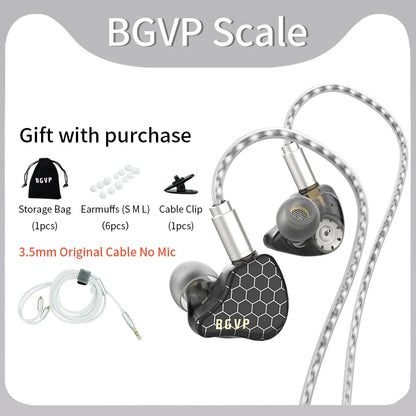 BGVP Scale 2DD HiFi Wired Earphones In Ear Monitor Headphones with 6D Sound Effects, Gaming Headset, Bass Stereo Earbuds with Detachable Cable