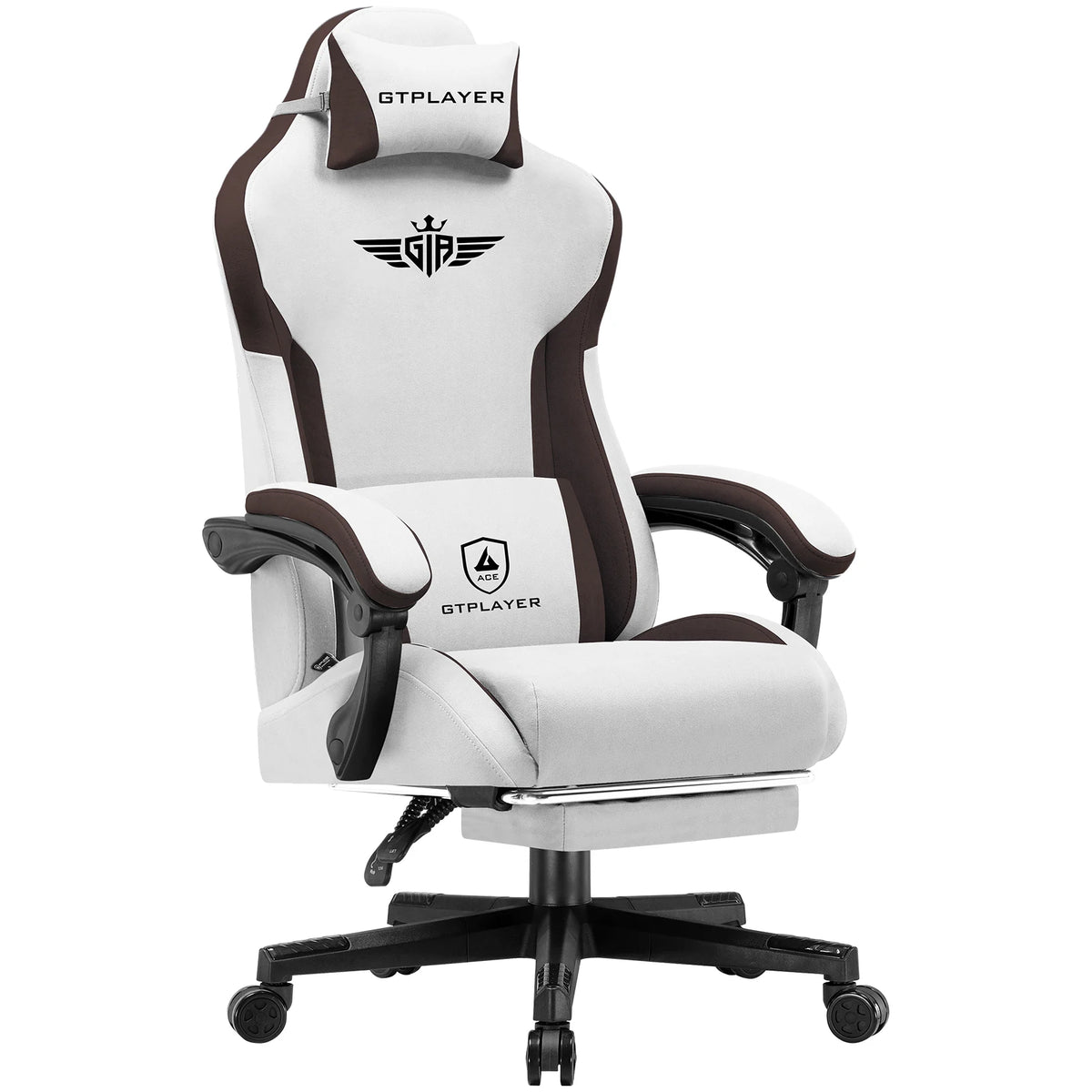 GTPLAYER Gaming Chair Ergonomic Fabric Gamer Chair with Lumbar Support, Adjustable Reclining PC Gaming Chair with Footrest and Widened Backrest