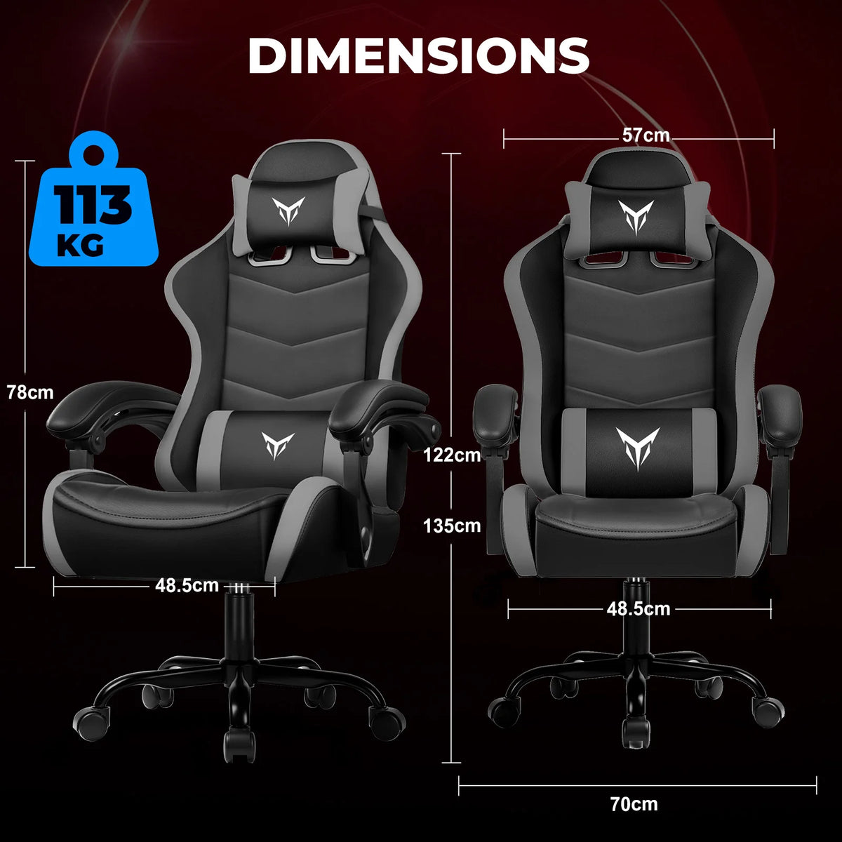 GTPLAYER Gaming Chair XGC02 Ergonomic Gaming Chair with Adjustable Height, Armrests, Footrest, Comfortable Office Computer Chair