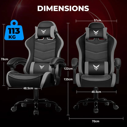GTPLAYER Gaming Chair XGC02 Ergonomic Gaming Chair with Adjustable Height, Armrests, Footrest, Comfortable Office Computer Chair