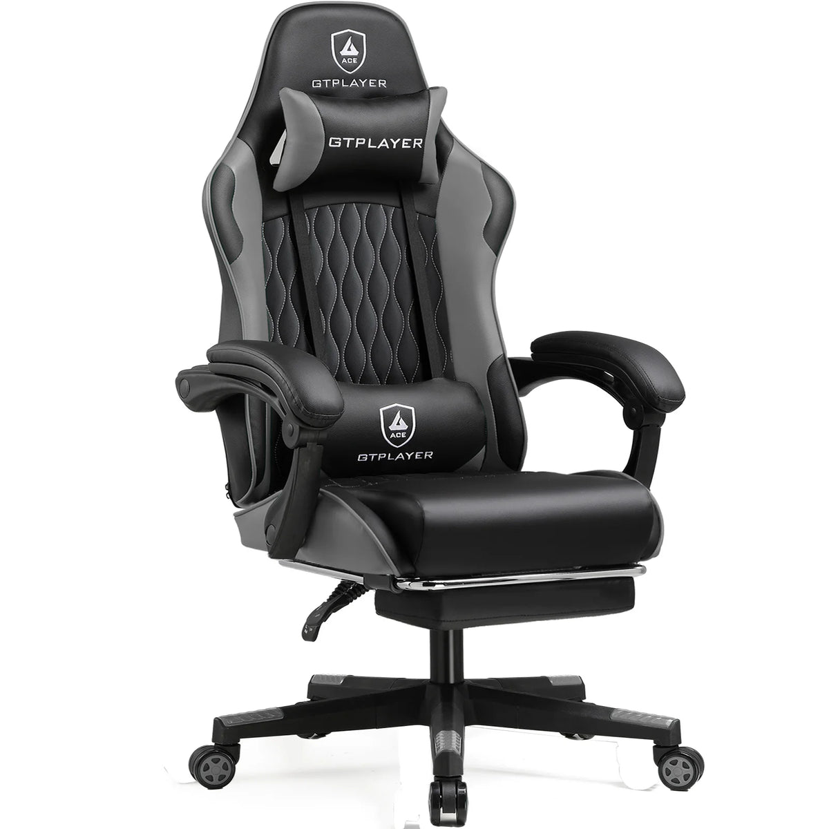 GTPLAYER Gaming Chair Ergonomic Office Chair with Footrest, Adjustable Lumbar Support, Reclining Gamer Chair, 150kg Heavy Duty Computer Chair