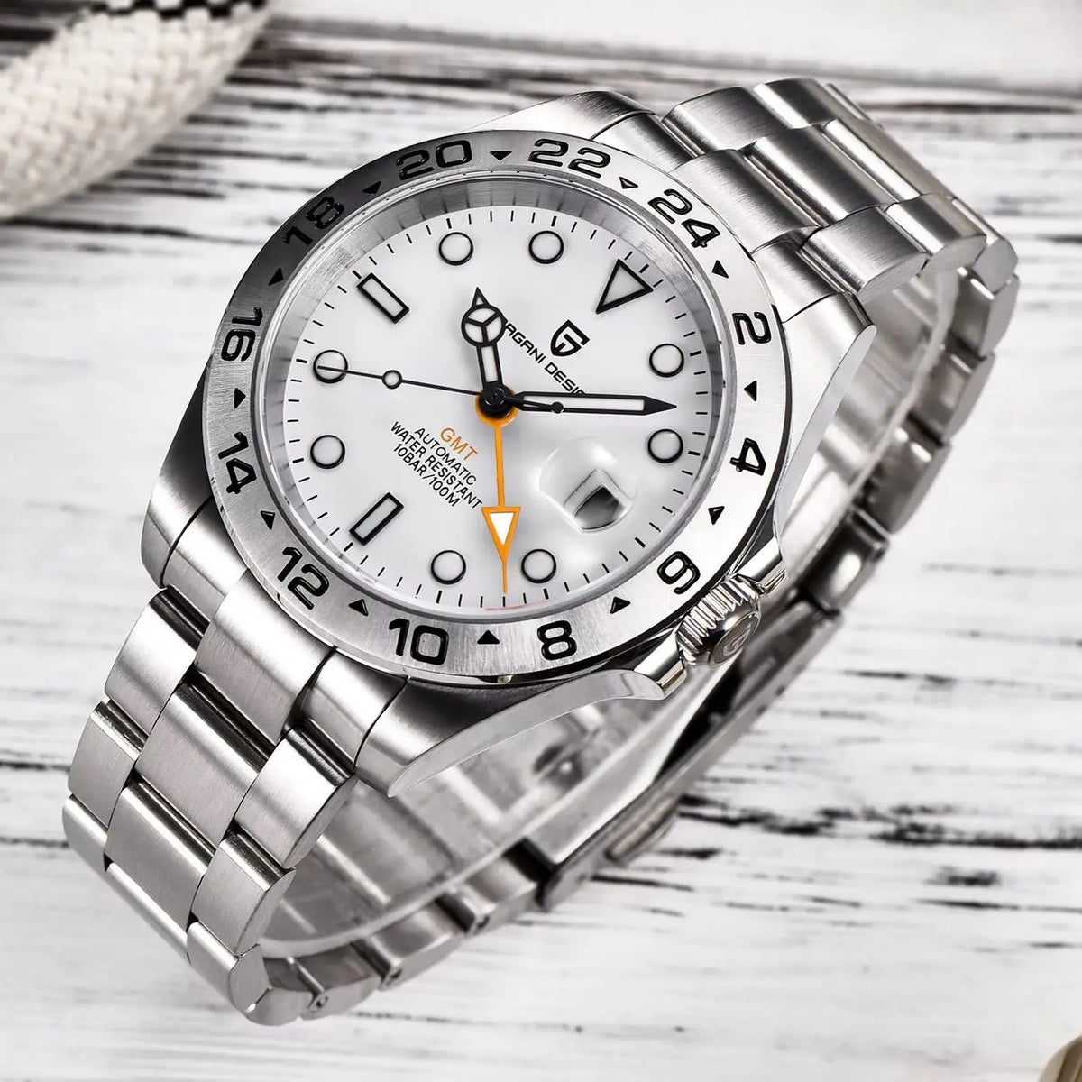 PAGANI DESIGN 2026 New Automatic Machinery Men's Watch GMT DG5833 Stainless Steel sapphire crystal 10Bar Waterproof reloj hombre