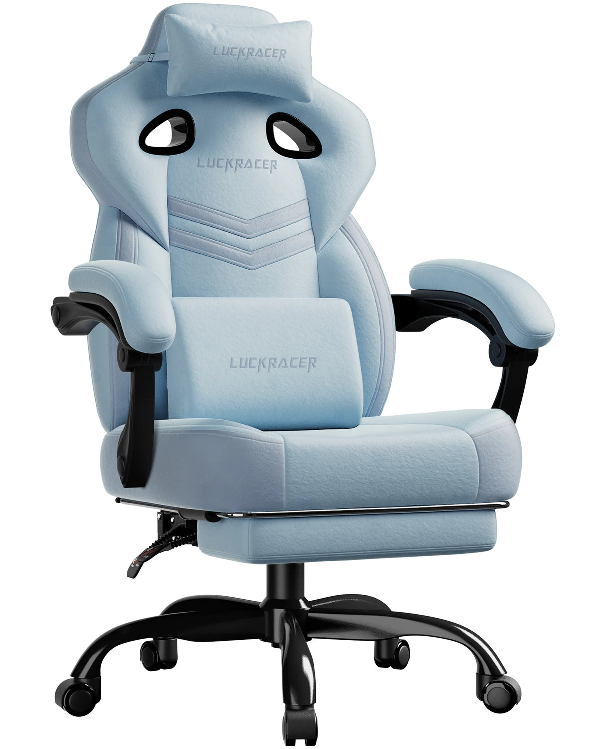LUCK RACER Gaming Chair Ergonomic Office Chair with Connected Armrests, Memory Foam Cushion, Adjustable Reclining Backrest, Footrest