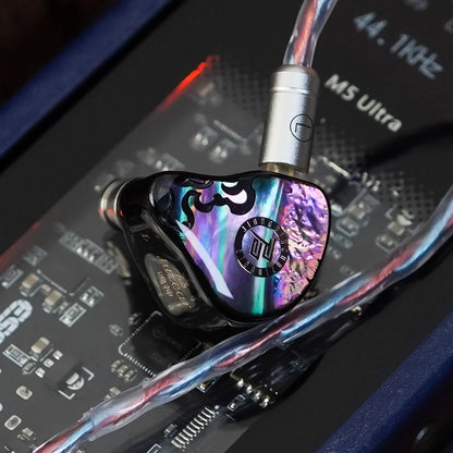 JUZEAR x Z Reviews Defiant 1DD+3BA Monitores intra-auriculares híbridos – Auscultadores Hi-Fi com crossover de 3 vias, cabo intercambiável de 3,5 mm e 4,4 mm, auscultadores IEM para audiófilos