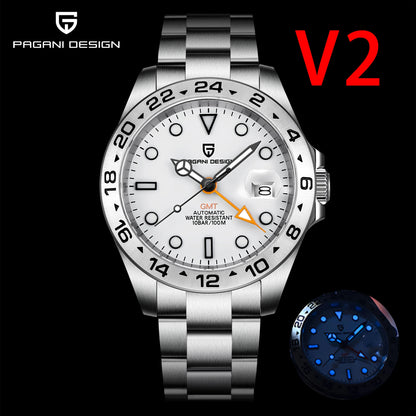 PAGANI DESIGN 2026 New Automatic Machinery Men's Watch GMT DG5833 Stainless Steel sapphire crystal 10Bar Waterproof reloj hombre