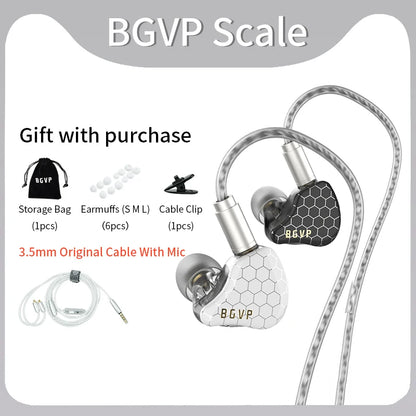 BGVP Scale 2DD HiFi Wired Earphones In Ear Monitor Headphones with 6D Sound Effects, Gaming Headset, Bass Stereo Earbuds with Detachable Cable