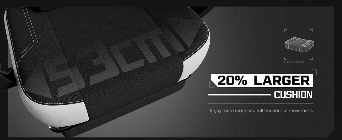 LUCK RACER Gaming Chair Ergonomic Office Chair with Connected Armrests, Memory Foam Cushion, Adjustable Reclining Backrest, Footrest