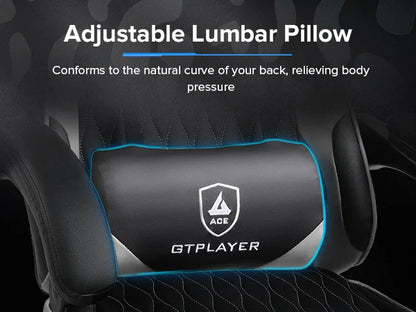 GTPLAYER Gaming Chair Ergonomic Office Chair with Footrest, Adjustable Lumbar Support, Reclining Gamer Chair, 150kg Heavy Duty Computer Chair