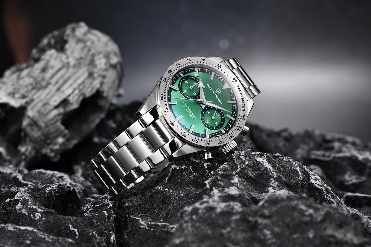 PAGANI DESIGN 2024 New Wide arrow Moon Men's Watches Luxury Quartz Watch For Men Sport Retro Chronograph VK64 AR Sapphire glass