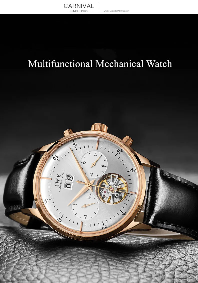 Montre CARNIVAL Mechanical Dress Watches for Men Brands Luxury Sapphire Automatic Wristwatches Mens Waterproof 2025 Reloj Hombre
