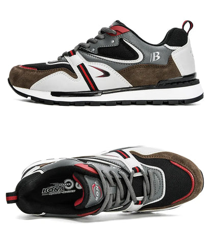 BONA New Designers Action Leather Sport Shoes Man Sneakers Running Shoes Men Tennis Male Walking Footwear Trendy Fitness