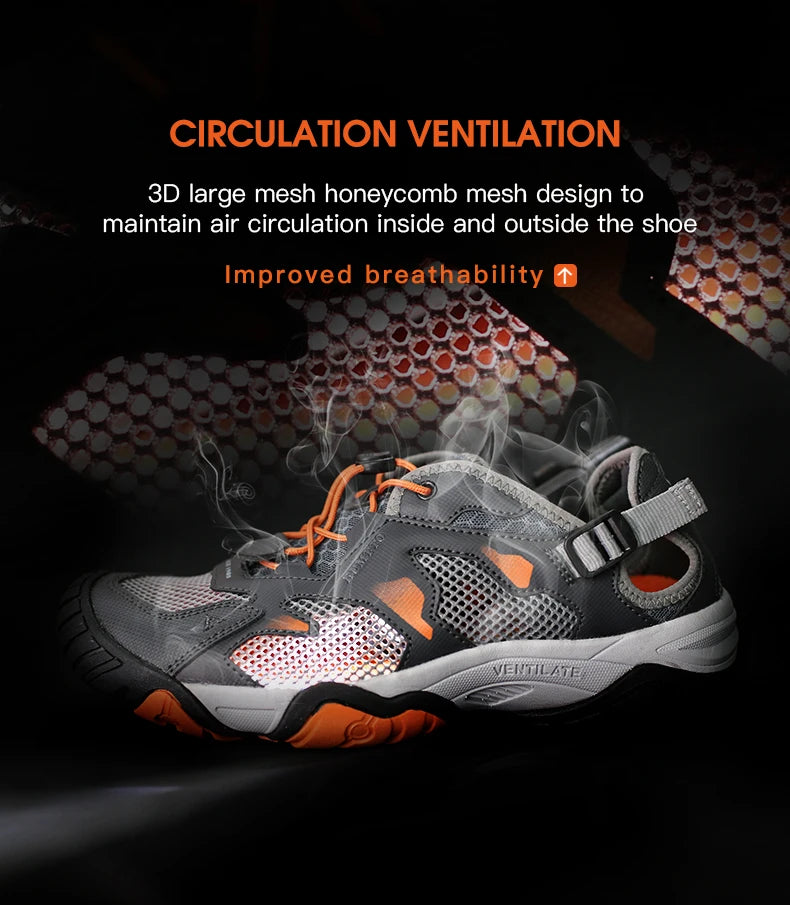 HUMTTO Brand Hiking Boots for Men Sneakers New Summer Trekking Sandals Male Breathable Outdoor Walking Climbing Water Shoes Mens