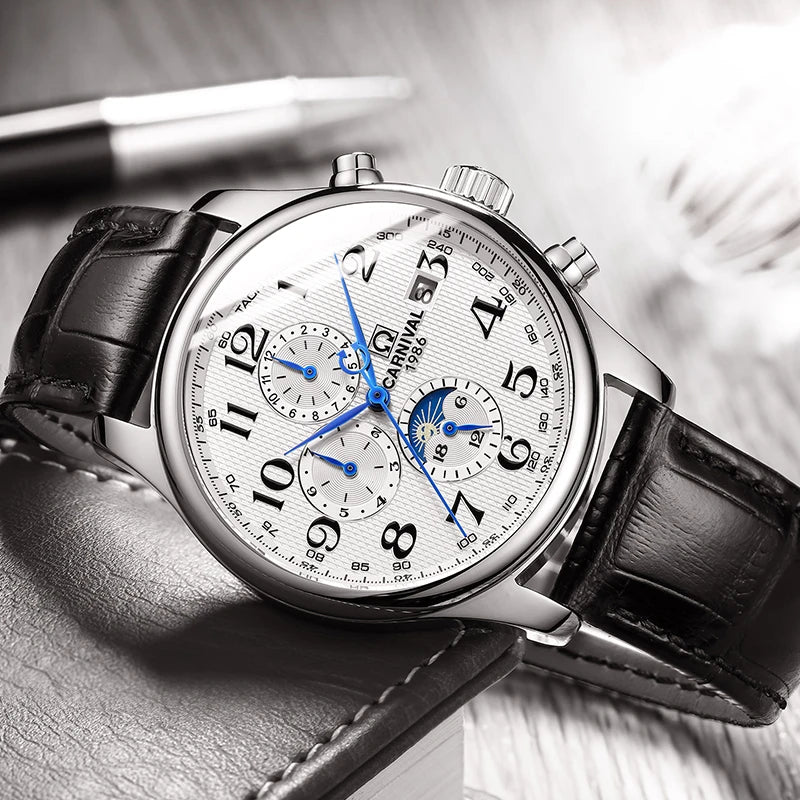 Reloj mecánico automático para hombre en acero inoxidable Case Shape: Redondo Case