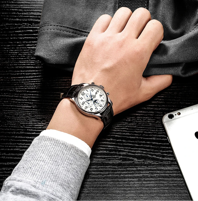 Reloj mecánico automático para hombre en acero inoxidable Case Shape: Redondo Case