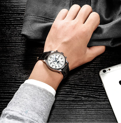 Reloj mecánico automático para hombre en acero inoxidable Case Shape: Redondo Case