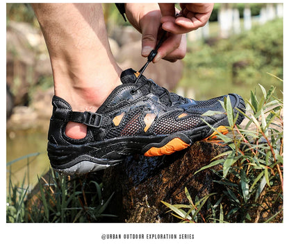 HUMTTO Brand Hiking Boots for Men Sneakers New Summer Trekking Sandals Male Breathable Outdoor Walking Climbing Water Shoes Mens