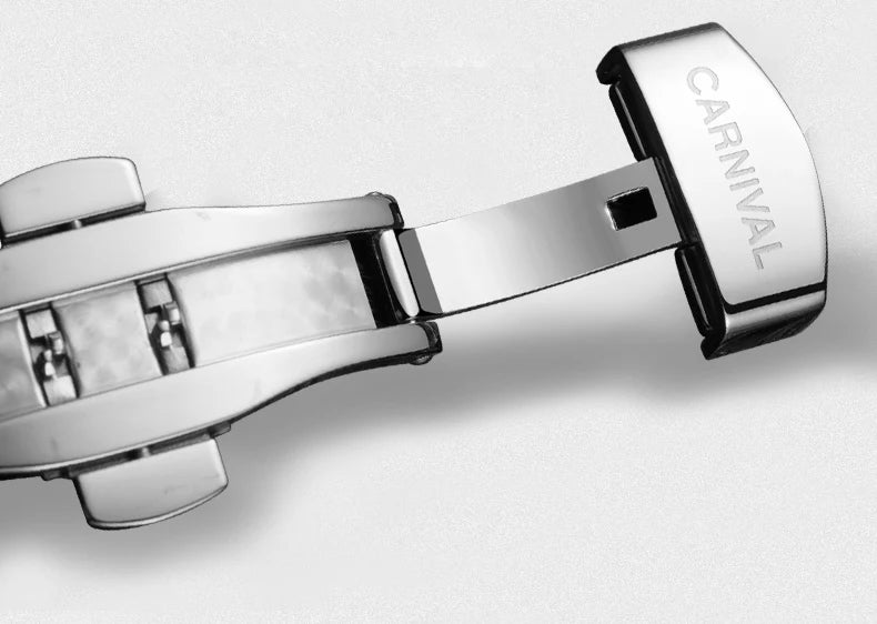 Reloj mecánico automático para hombre en acero inoxidable Case Shape: Redondo Case